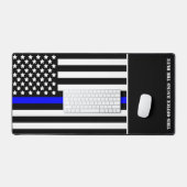 [細いブルーライン]青のv2警察をバック デスクマット (キーボード&マウス)