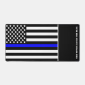 [細いブルーライン]青のv2警察をバック デスクマット (正面)