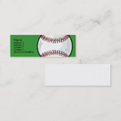 細いプロフィールカードテンプレート-野球 スキニー名刺 (正面/裏面)
