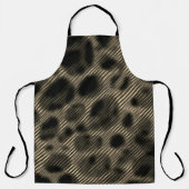 細いベージュストライプ色の円と奇妙な黒い円 エプロン (正面)