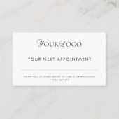 細いロングロゴを追加するPlain Businessアポイントメントカード 予約カード (正面)