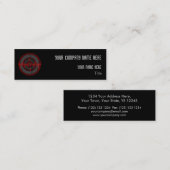 細い健全で赤く暗い円形の名刺のテンプレート スキニー名刺 (正面/裏面)