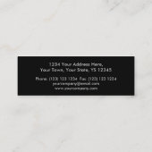 細い健全で赤く暗い円形の名刺のテンプレート スキニー名刺 (裏面)