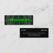 細い健全な緑の暗い名刺のテンプレート スキニー名刺 (正面/裏面)