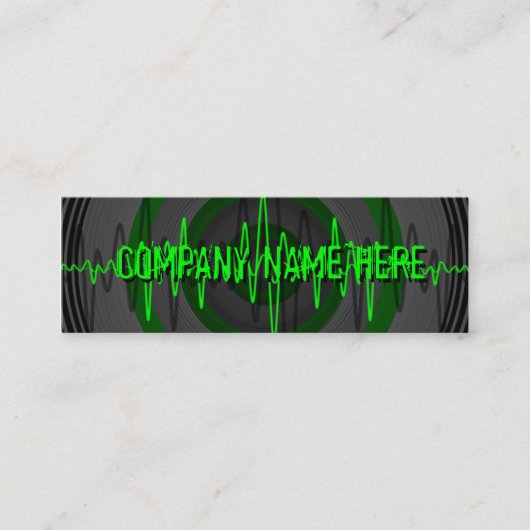 細い健全な緑の暗い名刺のテンプレート スキニー名刺 (正面)
