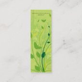 細い名刺の緑の蝶花柄 スキニー名刺 (裏面)