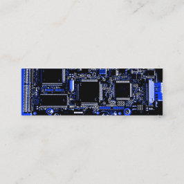 細い回路の青2の名刺のテンプレート スキニー名刺