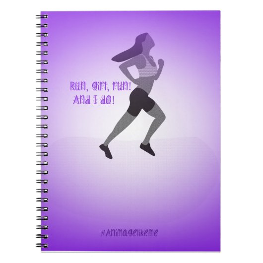 細い女の子のランナーのノート ノートブック (正面)