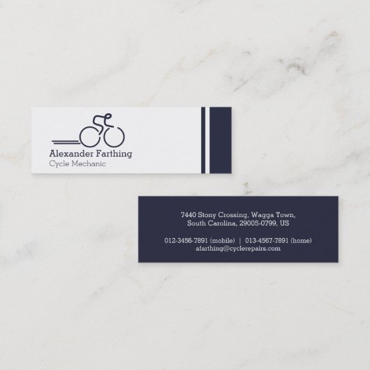 細い専門周期の名刺 スキニー名刺 (正面/裏面)