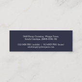 細い専門周期の名刺 スキニー名刺 (裏面)