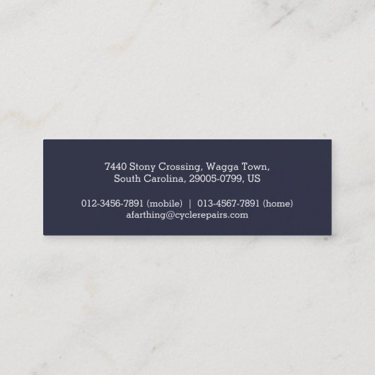 細い専門周期の名刺 スキニー名刺 (裏面)