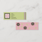 細い小型デイジーは呼出し/お母さんカードを縞で飾ります コーリングカード (正面/裏面)