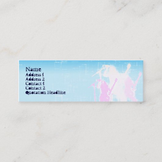 細い平和ギターの歌手- スキニー名刺 (正面)