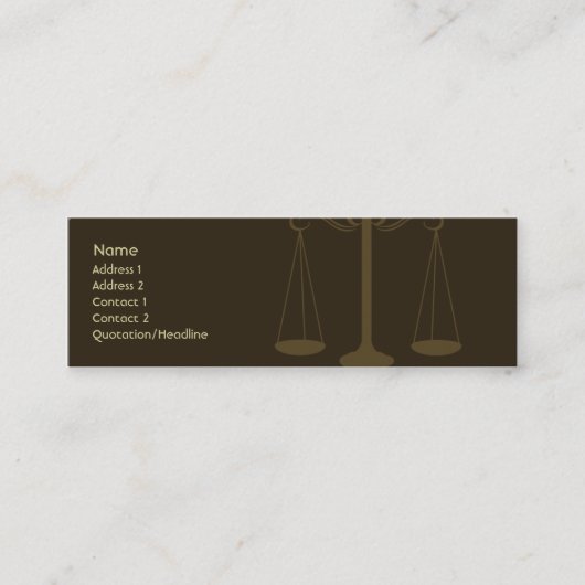 細い弁護士- スキニー名刺 (正面)