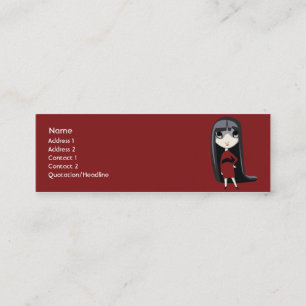 細い暗い女の子- スキニー名刺