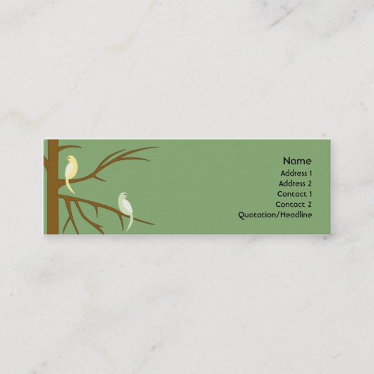 細い木の鳥- スキニー名刺 (正面)