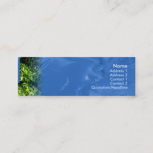 細い水および草- スキニー名刺 (正面)