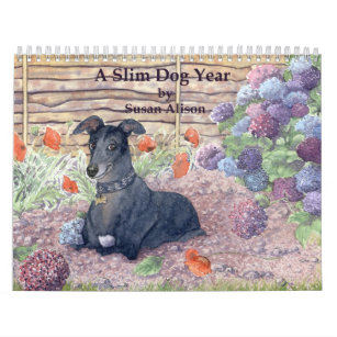細い犬年のカレンダー カレンダー