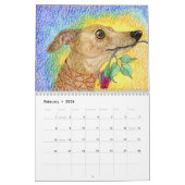 細い犬年のカレンダー カレンダー (2月 2026)