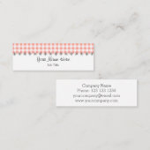 細い珊瑚のギンガムのストライブ柄の名刺 スキニー名刺 (正面/裏面)