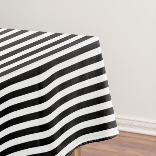 細い白黒のストライプパターン テーブルクロス (インサイチュ)