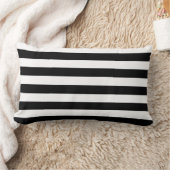 細い白黒のストライプパターン ランバークッション (ブランケット)