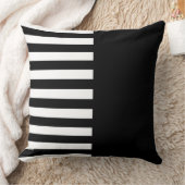 細い白黒のパタストライプーン投げピロ クッション (ブランケット)