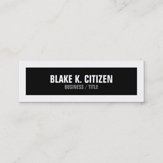 細い白黒大きいボーダー名刺 スキニー名刺 (正面)