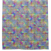 細い直線の下の色の斑点の内側 シャワーカーテン (正面)