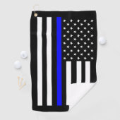 細い線の青いフラグ ゴルフタオル (インサイチュ)