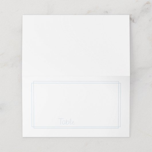 細い線縁どl青と白の座席表 プレイスカード (外部開封)