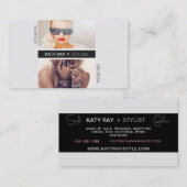 細い縦縞のスタイリストの名刺 名刺 (正面/裏面)