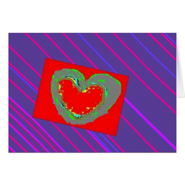 細い縦縞のハート (正面横)