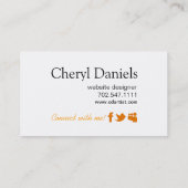 細い縦縞のモノグラムのイニシャルのくもの巣デザイナーカボチャ 名刺 (裏面)