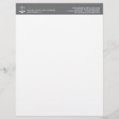 細い縦縞の法律は弁護士をはかりで測ました レターヘッド (正面)