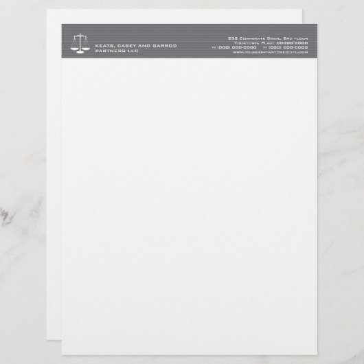 細い縦縞の法律は弁護士をはかりで測ました レターヘッド (正面/裏面)