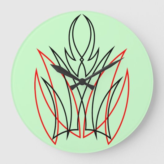細い縦縞 ラージ壁時計 (正面)
