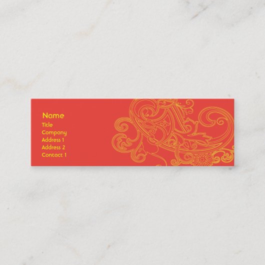 細い花パターン- スキニー名刺 (正面)