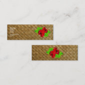 細い赤いハイビスカスのLauhalaの名刺 スキニー名刺 (正面/裏面)