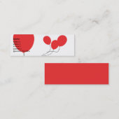 細い赤い気球- スキニー名刺 (正面/裏面)