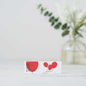 細い赤い気球- スキニー名刺 (スタンド正面)