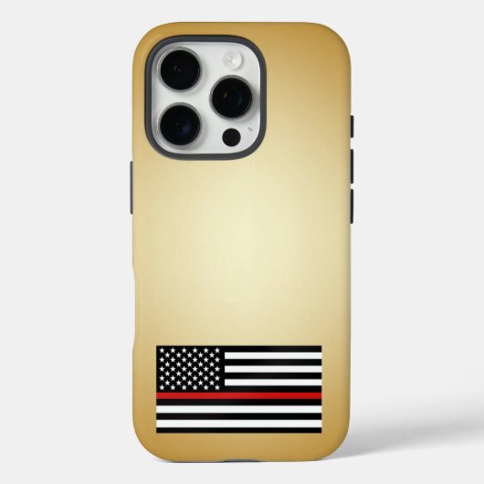 細い赤い線金ゴールドグラデーション Case-Mate iPhoneケース (裏面)