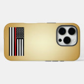 細い赤い線金ゴールドグラデーション Case-Mate iPhoneケース (裏面 (横))