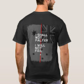 細い赤い線（オージーフラグ） Tシャツ (裏面)