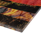 細い赤線と炎 カッティングボード (角)