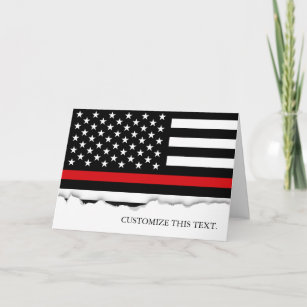 細い赤線のアメリカ国旗 カード