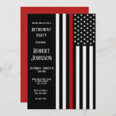 細い赤線の退職 招待状 (正面/裏面)