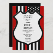 細い赤線の退職 招待状 (正面/裏面)