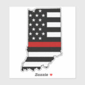 細い赤線インディアナ シール (シート)