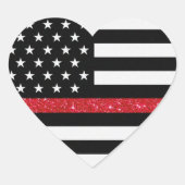 細い赤線グリッターフラグ ハートシール (正面)